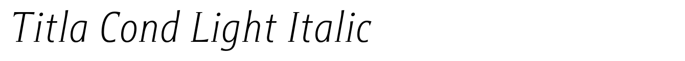 Titla Cond Light Italic